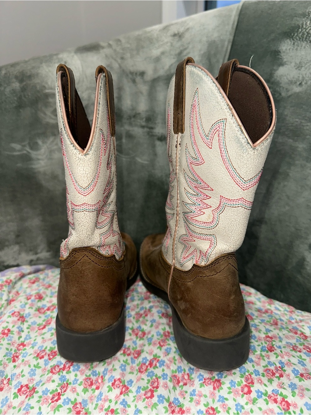 Shyanne Brown Leather Pull-Tab Cowgirl Boots - Picture 3 of 5